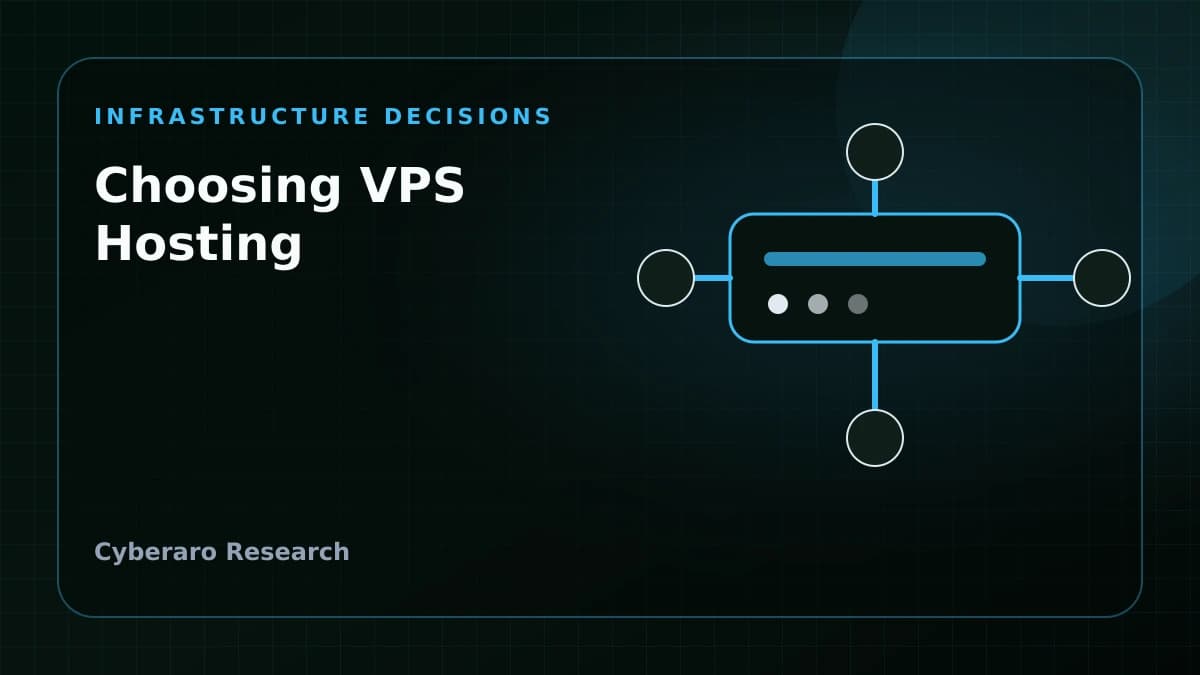 Editorial illustration showing VPS hosting choices, backups, networking, and hosted infrastructure.