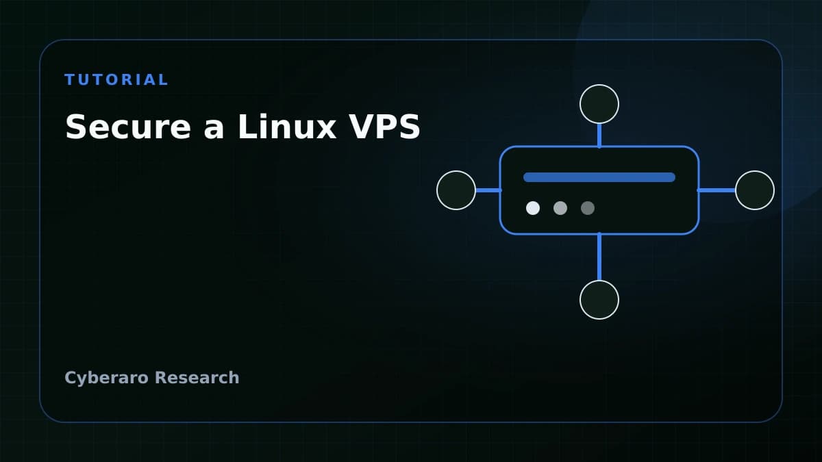 Editorial illustration showing Linux VPS hardening, firewalling, and secure server setup.