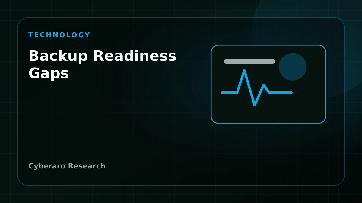 Cyberaro editorial cover showing backup readiness, restore confidence, and operational resilience.