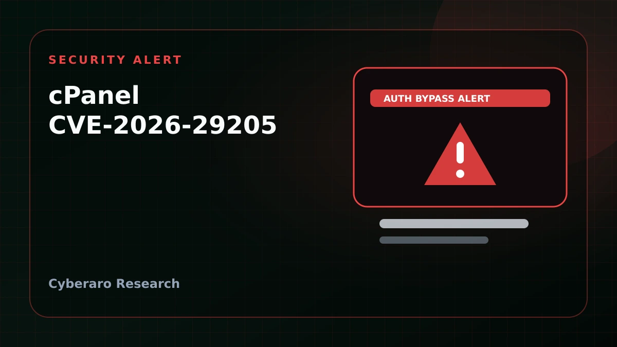 cPanel security alert illustration showing arbitrary file read risk, exposed control panel endpoints, and emergency patch controls.