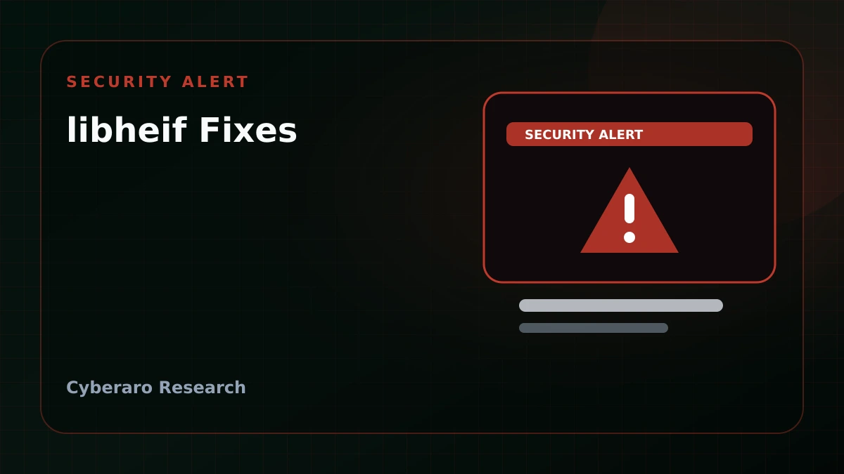 Cyberaro security alert cover for Ubuntu libheif vulnerabilities addressed in USN-8526-2